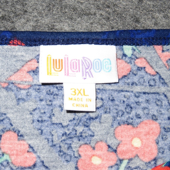 LULAROE  Irma Tunic 3XL Blue Floral NWT - Picture 3 of 5
